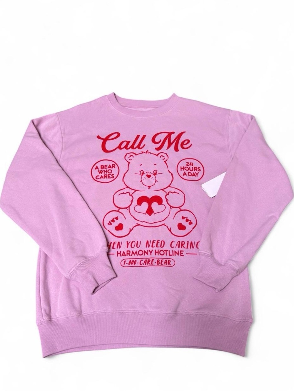 Care Bears Pink Sweatshirt Graphic Crewneck Y2K Kawaii XXS NWT